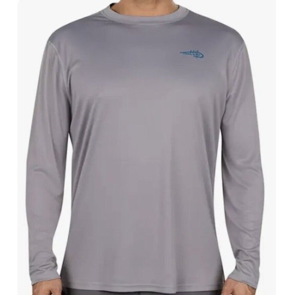 Reel Life Men's Longsleeve Outdoor Sun Defender UV TEE Small Grey NWOT - Picture 1 of 6